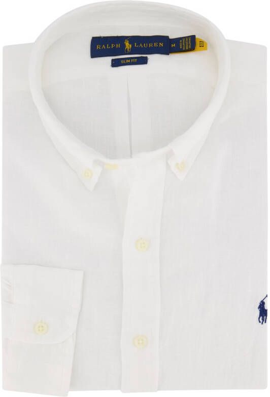 Polo Ralph Lauren Ralph Lauren overhemd linnen wit Slim Fit