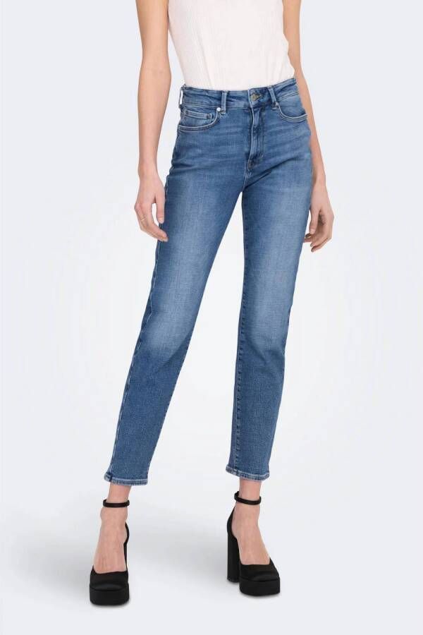ONLY high waist slim fit jeans ONLEMILY medium blue denim