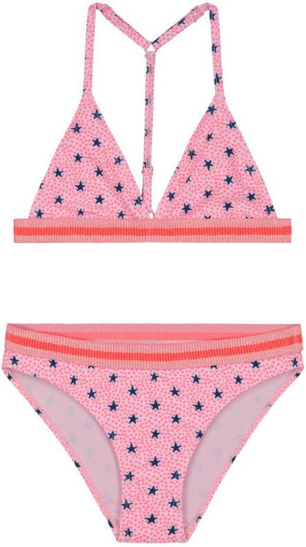 Shiwi triangel bikini Stardust met all over print roze Meisjes Polyester 164